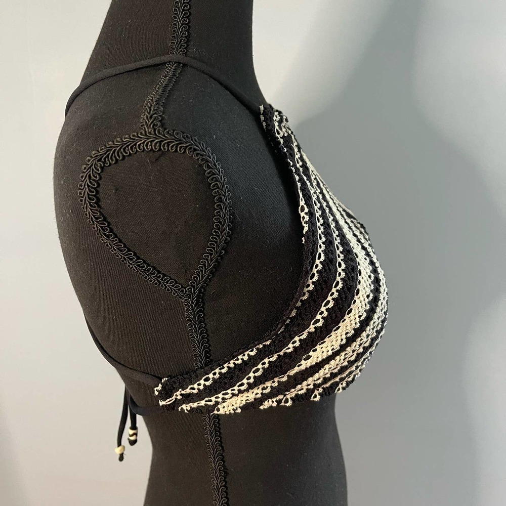 Ralph Lauren Desert Crochet Stripe High Neck Swim Bikini Top - Picture 4 of 11